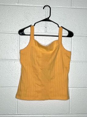 < Vintage NWT 90’s White Stag Orange Ribbed Square Neck Tank Top >